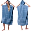 Classic Stripe Hooded - Slate Blue