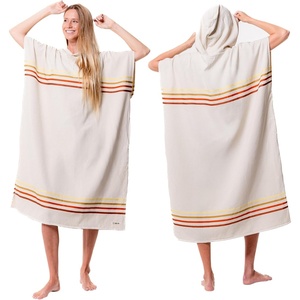 Sand Cloud Beach Cover Up for Women – Bathing Suit & Swimsuit Cover-Up Womens Poncho with Comfortable Fit for Post Swim(Border Classic Stripe Poncho – Natural)