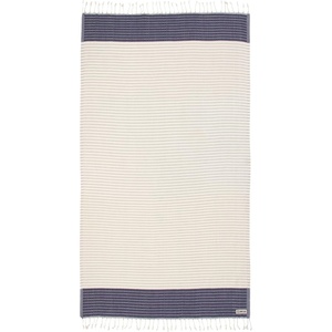 Sand Cloud Beach Towel – Sand Resistant – 100% Organic Turkish Cotton Yarn – Quick Dry Towel for Beach, Picnic, Blanket or Bath – As Seen on Shark Tank – Natu Blue(Letoon – Navy)