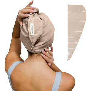 Sand Cloud Hair Towel Wrap for Women & Men, (Sand, Classic) – 100% Turkish Cotton Quick Hair Drying Towel Wrap – Absorbent Half Terry Weave Hair Plop Head Towel Wrap with Binding Edge(Sand)