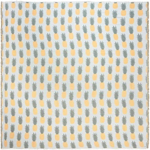 Sand Cloud Oversized Throw Blanket – 100% Organic Turkish Cotton & Heavy Weight Jacquard Weave – Soft, Comfy & Cozy Large Beach Blanket for Comfort & Style – 85″ x 90″ – Checkmate Party(Pineapple Party)