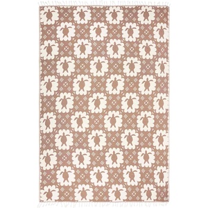 Sand Cloud Oversized Throw Blanket – 100% Organic Turkish Cotton & Heavy Weight Jacquard Weave – Soft, Comfy & Cozy Large Beach Blanket for Comfort & Style – 85″ x 90″ – Checkmate Party(Taupe)