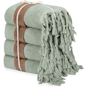 Sand Cloud Turkish Bath Towels Bundle for Bathroom, Set of 4 (Daze, Beige) – Large Size – 100% Certified Organic Cotton Yarn is Lightweight, Soft & Absorbent – Premium Bath & Hand Towels Dry Faster(Daze – Beige)
