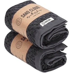 Sand Cloud Turkish Bath Towels for Bathroom, Set of 2 (Atom Blue, Large) – Luxury Soft Linen Turkish Organic Cotton is Luxurious & Absorbent – Premium Shower & Bathroom Towels Dry Faster(Atom – Charcoal)
