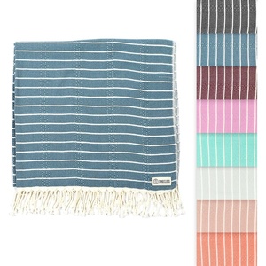 Sand Cloud Turkish Beach Towel – Sand Resistant – 100% Certified Organic Turkish Towel – Quick Dry Towel for Beach, Picnic, Blanket or Bath Towel – As Seen on Shark Tank – Gocek (Denim)(Denim)