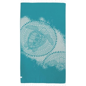 Sand Cloud Turkish Beach Towel – Sand Resistant – 100% Organic Turkish Cotton Yarn – Quick Dry Towel for Beach, Picnic, Blanket or Bath – As Seen on Shark Tank – Marine Life (Emperor Penguin)(Mandala Sea Turtle Green)