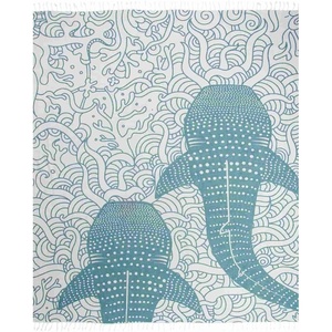 Sand Cloud Turkish Beach Towel – Sand Resistant – 100% Organic Turkish Cotton Yarn – Quick Dry Towel for Beach, Picnic, Blanket or Bath – As Seen on Shark Tank – Marine Life (Emperor Penguin)(Whale Shark Turquoise)