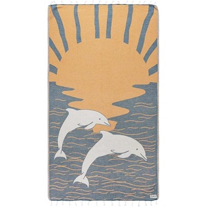 Sand Cloud Turkish Beach Towel – Sand Resistant – 100% Organic Turkish Cotton Yarn – Quick Dry Towel for Beach, Picnic, Blanket or Bath – As Seen on Shark Tank – Marine Life (Emperor Penguin)(Socal Dolphin)