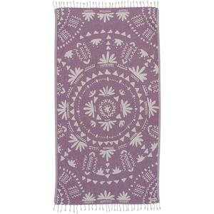 Sand Cloud Turkish Beach Towel – Sand Resistant – 100% Organic Turkish Cotton Yarn – Quick Dry Towel for Beach, Picnic Blanket or Throw – As Seen on Shark Tank – Tie Dye (Luna)(Boho (Purple))