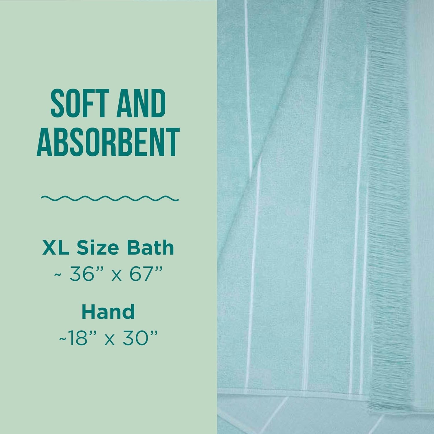 image:imageSand Cloud Turkish Bath Towels Bundle for Bathroom Set of 4 Classic Navy Large Size 100 Certified Organic Cotton Yarn is Lightweight Soft amp Absorbent Premium Bath amp Hand Towels Dry FasterClassic Seaglass