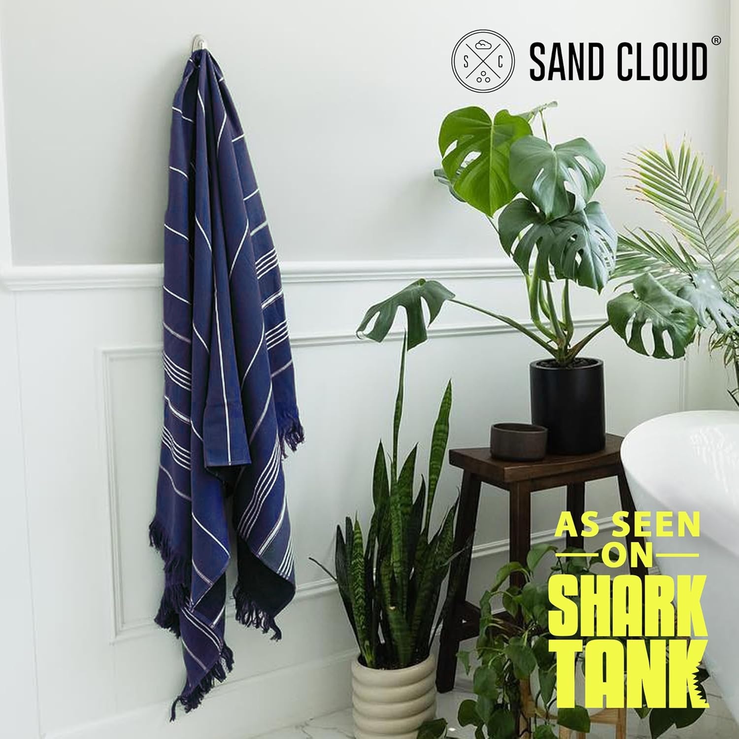 image:imageSand Cloud Turkish Bath Towels Bundle for Bathroom Set of 4 Classic Navy Large Size 100 Certified Organic Cotton Yarn is Lightweight Soft amp Absorbent Premium Bath amp Hand Towels Dry FasterClassic Navy