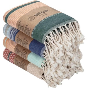 Sand Cloud Turkish Beach Towel – 100% Organic Cotton Turkish Bath Towels – Ultra Soft, Sand Resistant & Quick Dry Towel for Beach or Pool – As Seen on Shark Tank – Cali Dobby (4 Pack Assorted)(Cali Dobby Bundle)