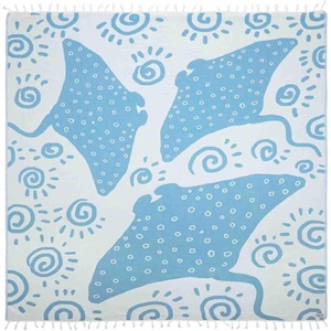 Sand Cloud Turkish Beach Towel – Sand Resistant – 100% Organic Turkish Cotton Yarn – Quick Dry Towel for Beach, Picnic, Blanket or Bath Towel – As Seen on Shark Tank – Marine Life (Whale Shark)(Manta Ray)
