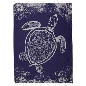 Sand Cloud Turkish Beach Towel – Sand Resistant – 100% Organic Turkish Cotton Yarn – Quick Dry Towel for Beach, Picnic, Blanket or Bath Towel – As Seen on Shark Tank – Marine Life (Whale Shark)(Crush Turtle Navy)